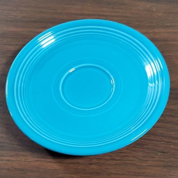Homer Laughlin China‎ Co. Fiesta 4 Peacock Blue Saucers - Picture 9 of 11